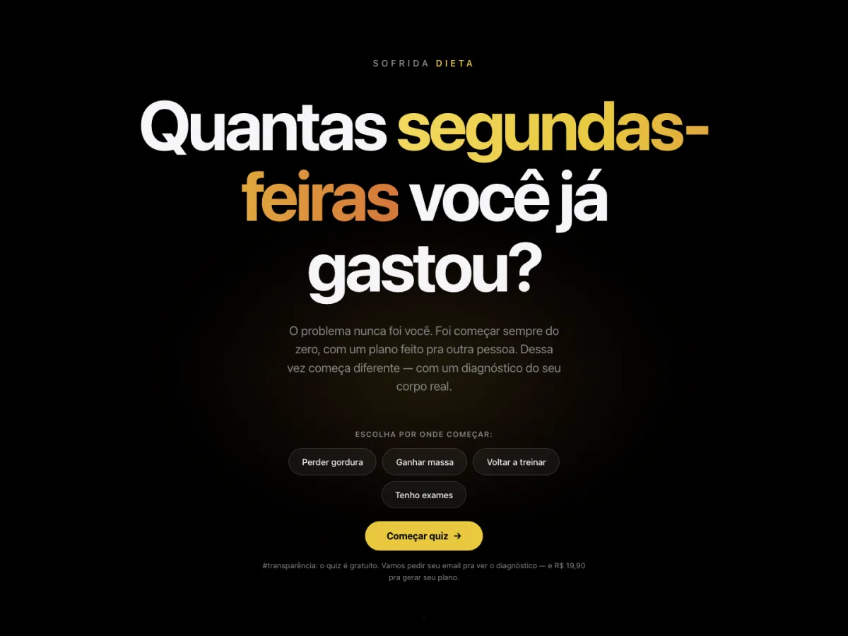 Sofrida Dieta website hero
